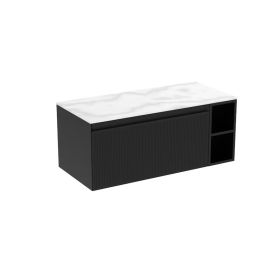 Saneux MONUMENT 100cm Kit - 80cm 1 Drawer wall mounted unit & 20cm Spacer - Matt Black