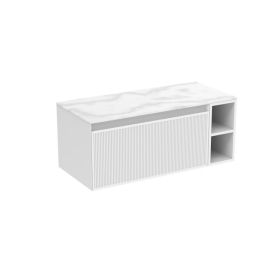 Saneux MONUMENT 100cm Kit - 80cm 1 Drawer wall mounted unit & 20cm Spacer - Matt White