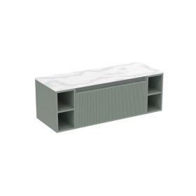 Saneux MONUMENT 120cm Kit - 80cm 1 Drawer wall mounted unit & 2 x 20cm Spacers - Matt Sage