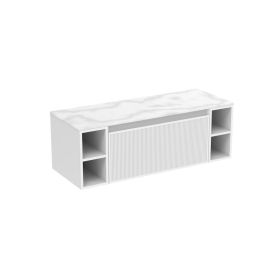 Saneux MONUMENT 120cm Kit - 80cm 1 Drawer wall mounted unit & 2 x 20cm Spacers - Matt White