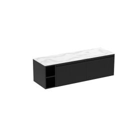 Saneux MONUMENT 140cm Kit - 2 x 60cm 1 Drawer wall mounted unit & 20cm Spacer - Matt Black