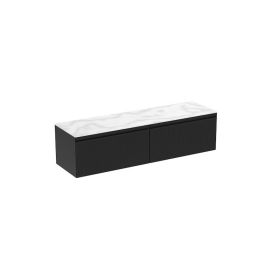 Saneux MONUMENT 160cm Kit - 2 x 80cm 1 Drawer Wall Mounted Unit - Matt Black