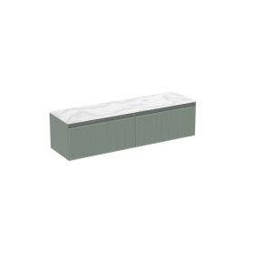 Saneux MONUMENT 160cm Kit - 2 x 80cm 1 Drawer Wall Mounted Unit - Matt Sage