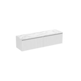 Saneux MONUMENT 160cm Kit - 2 x 80cm 1 Drawer Wall Mounted Unit - Matt White