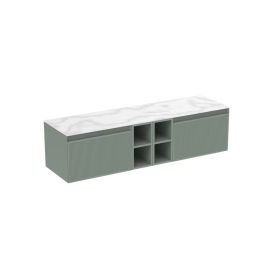 Saneux MONUMENT 160cm Kit - 2 x 60cm 1 Drawer wall mounted unit & 2 x 20cm Spacers - Matt Sage