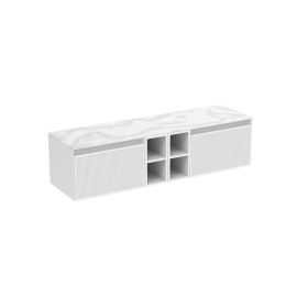 Saneux MONUMENT 160cm Kit - 2 x 60cm 1 Drawer wall mounted unit & 2 x 20cm Spacers - Matt White