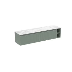 Saneux MONUMENT 180cm Kit - 2 x 80cm 1 Drawer wall mounted unit & 20cm Spacers - Matt Sage