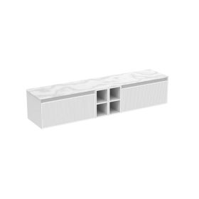 Saneux MONUMENT 200cm Kit - 2 x 80cm 1 Drawer wall mounted unit & 2 x 20cm Spacers - Matt White