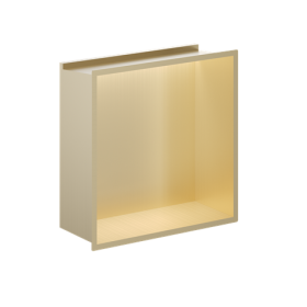 Crosswater Shower Niche With LED Light 305 x 305mm-Brushed Brass