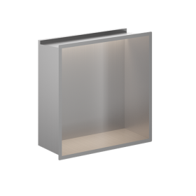 Crosswater Shower Niche With LED Light 305 x 305mm-Brushed Stainless Steel