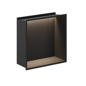 Crosswater Shower Niche With LED Light 305 x 305mm-Matt Black