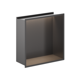 Crosswater Shower Niche With LED Light 305 x 305mm-Slate