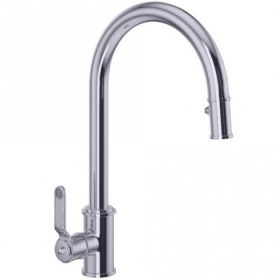 Perrin & Rowe Armstrong Single Lever Pull-down Textured Kitchen mixer Tap Chrome 