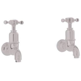 Perrin & Rowe Ionian Wall Bib X-head Kitchen mixer Tap Pewter