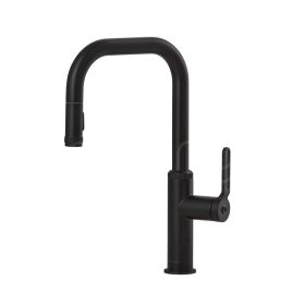 Clearwater Pioneer U Spout Kitchen mixer Tap with Pull-out spray Matt Black