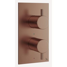 Crosswater MPRO 2 Outlet 2 Handle Thermostatic Bath Shower Valve Brushed Bronze