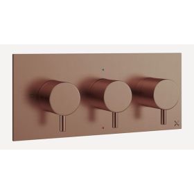 Crosswater MPRO 3 Outlet 3 Handle Thermostatic Bath Shower Valve Brushed Bronze