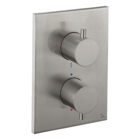 Crosswater MPRO Crossbox 3 Outlet Valve Trimset Brushed Stainless Steel  