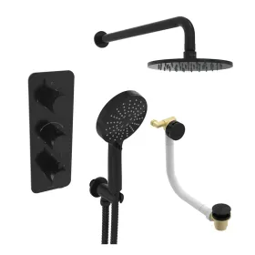 Saneux EDEN 3 way shower kit - w/ 3 Function Handset &amp; Bath filler &amp; Shower Head - Satin Black