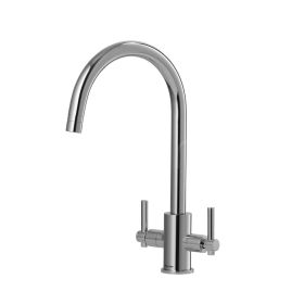 Clearwater Rococo Twin Lever Kitchen mixer Tap Chrome