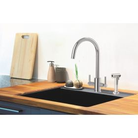 Clearwater Rococo Mono Kitchen mixer Tap with Rinse Chrome