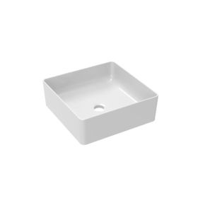 Saneux SIENNA 36x36cm square countertop washbasin - Gloss White