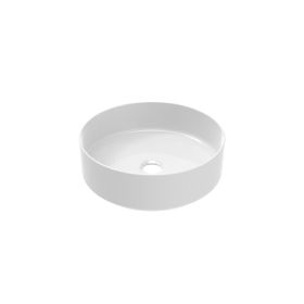 Saneux SIENNA 40cm round countertop washbasin- Gloss White