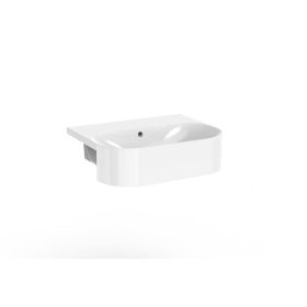 Saneux SIENNA 50x40cm round semi-recessed washbasin 0TH - Gloss White