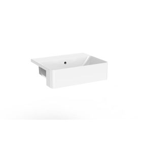 Saneux SIENNA 50x40cm square semi-recessed washbasin 0TH- Gloss White