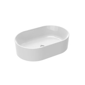 Saneux SIENNA 56x36.5cm stadium countertop washbasin- Gloss White