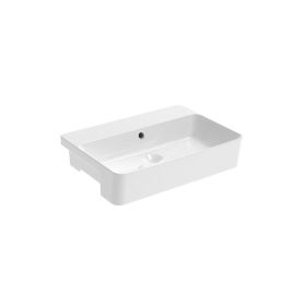 Saneux SIENNA 56x41cm square semi-recessed washbasin 0TH- Gloss White