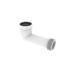 Saneux McAlpine 90° bend adjustable length extended inlet rigid WC connector (for AIR77 & AIRCC77) - White