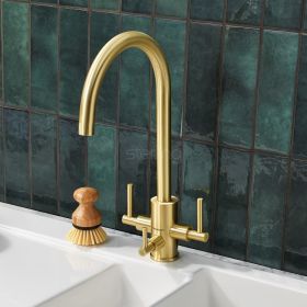 Clearwater Stella Kitchen mixer filter Tap Brushed Brass