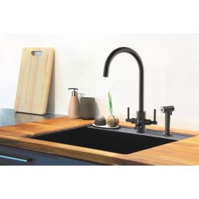 Clearwater Stella Kitchen mixer filter Tap with Rinse Matt Black