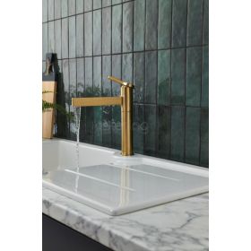 Clearwater Taku Top Lever Kitchen mixer Tap Brushed Brass
