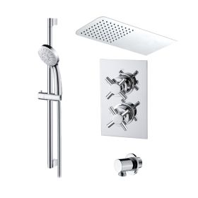 Abacus Emotion Thermo Cross - Rectangle Head & Round Hand Shower