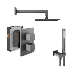 Abacus Shower Pack 3 - Square - Matt Anthracite