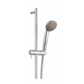 Just Taps Techno slide rail with single function shower Handset and shower hose-Chrome