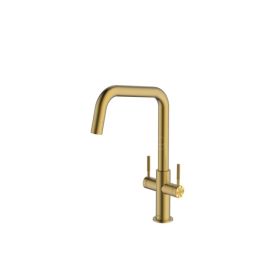 Clearwater Topaz U Spout Kitchen mixer Tap Brushed Brass