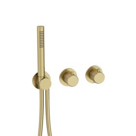 Crosswater Module 3ONE6 2 outlet 2 shower valve with Handshower-Stainless Brushed Brass