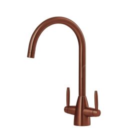 Clearwater Tutti Twin Lever Kitchen mixer Tap Regency Copper
