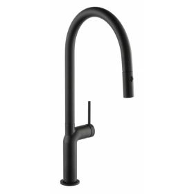 Abode Tubist Single Lever Kitchen mixer Tap with Pull Out spray Matt Black