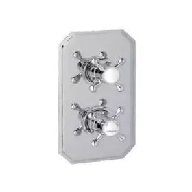 Eastbrook Concealed Traditional Thermostatic Twin Shower Valve - Chrome