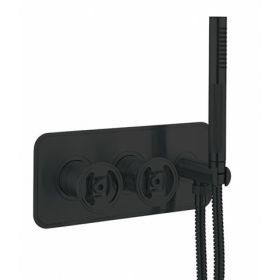 Crosswater Union 2 Handle Trimset with Handset & Hose Matt Black