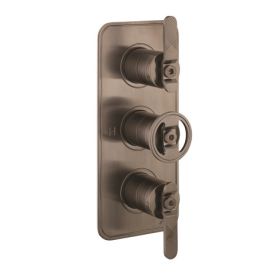 Crosswater Union 3 Handle Trimset Lever Brushed Black Chrome