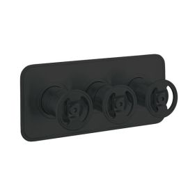 Crosswater Union 3 Handle Wheel Trimset Matt Black