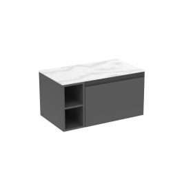 Saneux UNI 80cm Kit - 60cm 1 Drawer wall mounted unit & 20cm Spacer - Matt Anthracite