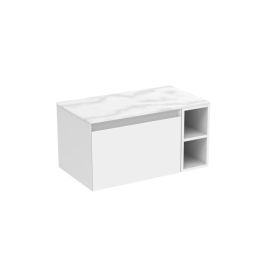 Saneux UNI 80cm Kit - 60cm 1 Drawer wall mounted unit & 20cm Spacer - Matt White