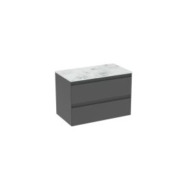 Saneux UNI 80cm 2 drawer wall mounted unit - Matt Anthracite