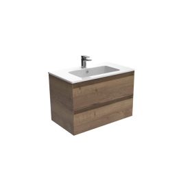 Saneux UNI 80cm 2 drawer wall mounted unit - English Oak
